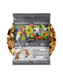 Храна микс от екзотични зърнени храни, бобови растения, фъстъци, плодове, зеленчуци и екструдирани гранули, 9,070 кг. - Hagen Tropimix Premium Enrichment Food for Large Parrots